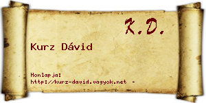 Kurz Dávid névjegykártya